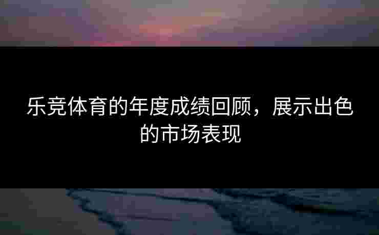 乐竞体育的年度成绩回顾，展示出色的市场表现